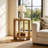Solid Wood Round End Table,  2-Tier Round Accent Side Table with Storage Shelf-881640346