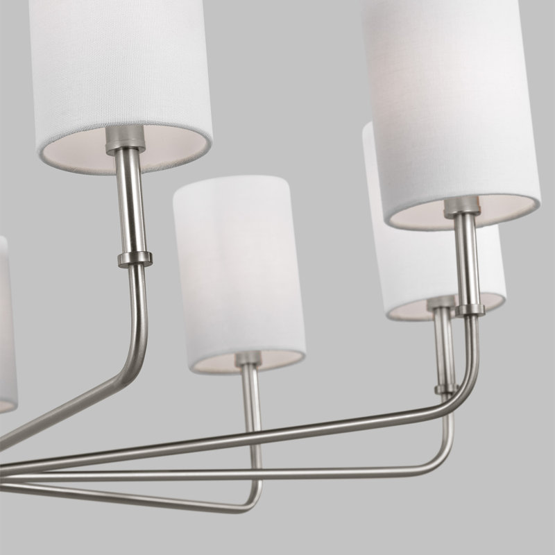 Rowley 9-Light Chandelier, Nickel brossé