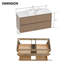 Meuble-lavabo mural simple 48 po avec comptoir en quartz blanc et lavabo en céramique, chêne naturel