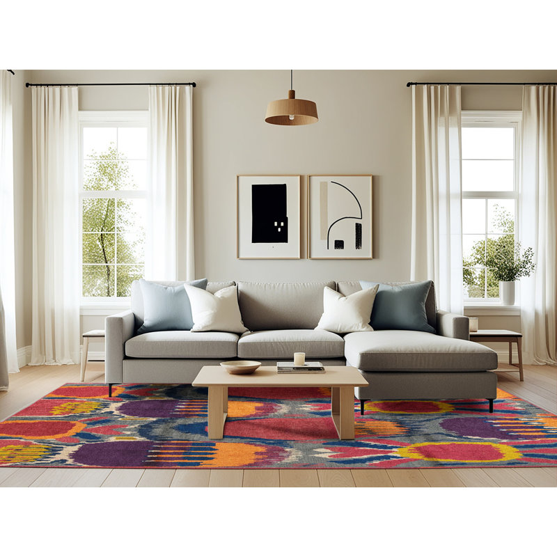 Abstract Indoor Rug, Rectangle 6' x 9'