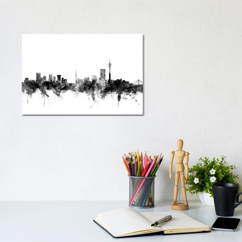 Johannesburg, South Africa In Black And White by Michael Tompsett - Wrapped Canvas Gallery-Wrapped Canvas Giclée