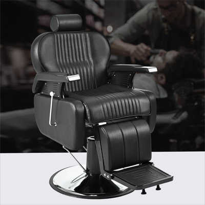 Heavy Duty Reclining Barber Chair,All Purpose Hydraulic Recline Barber Chair Salon Beauty Styling Chair360° Swivel&Height Adjustable,For Barber Shop & Beauty Salon,Spa Tattoo Styling Equipment,Black