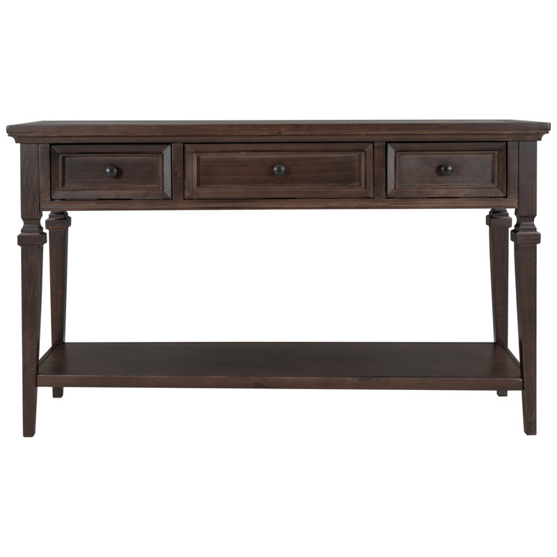Omeara 50" Console Table,entryway table,Sofa Table with three top drawers, Espresso