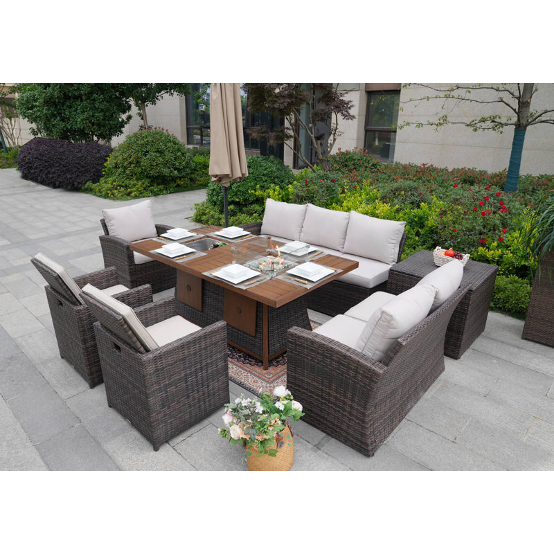 9 - Person Patio Conversation Set with Cushions