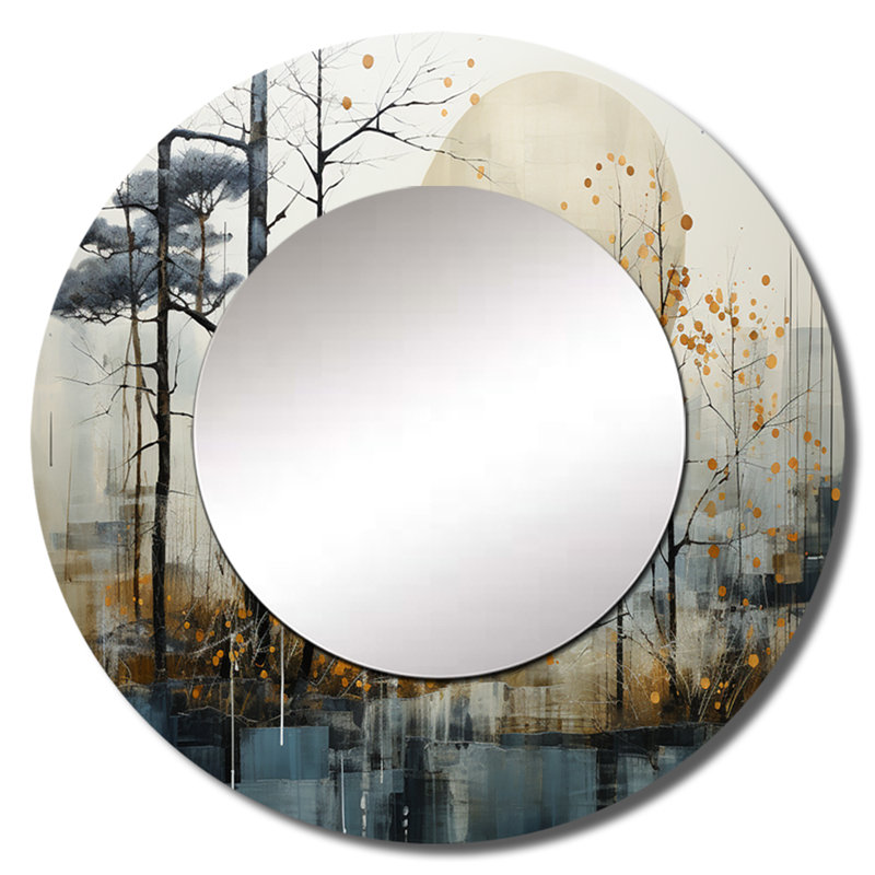 Saide Japon Art, sérénité zen, minimalisme I - Japon, miroir décoratif, miroir mural rond, impression sur métal