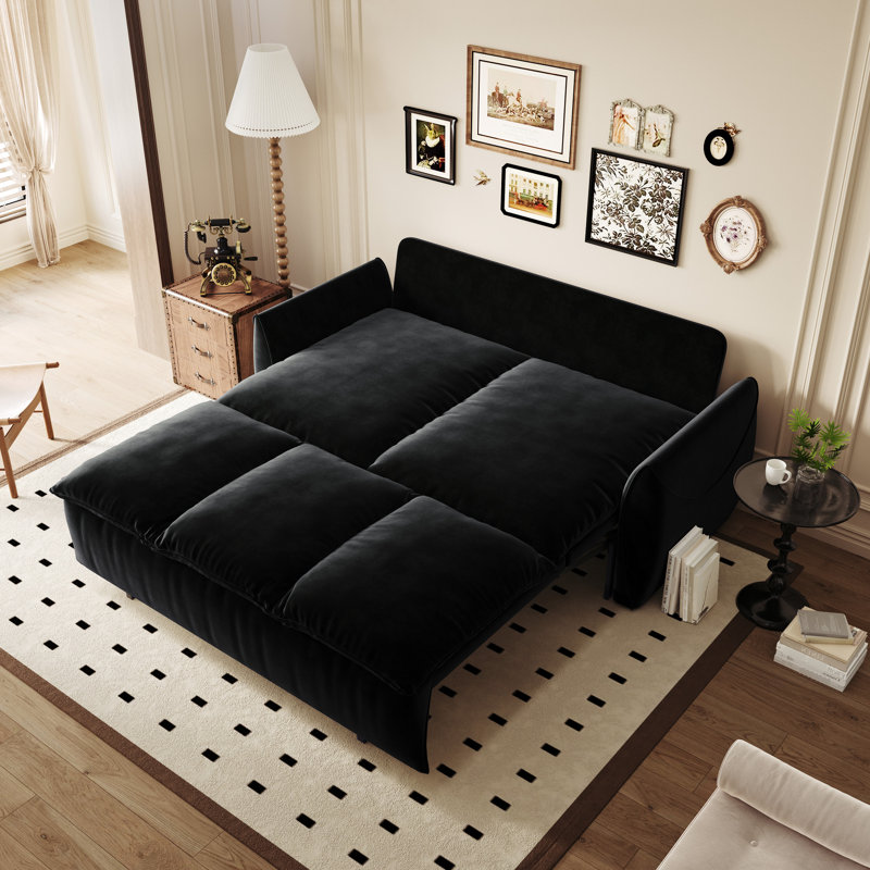 Canapé-lit en velours 3, 70,9 po multifonctionnel avec 21 oreillers et couvertures, lit convertible pour le décor du salon, optimisation de l'espace