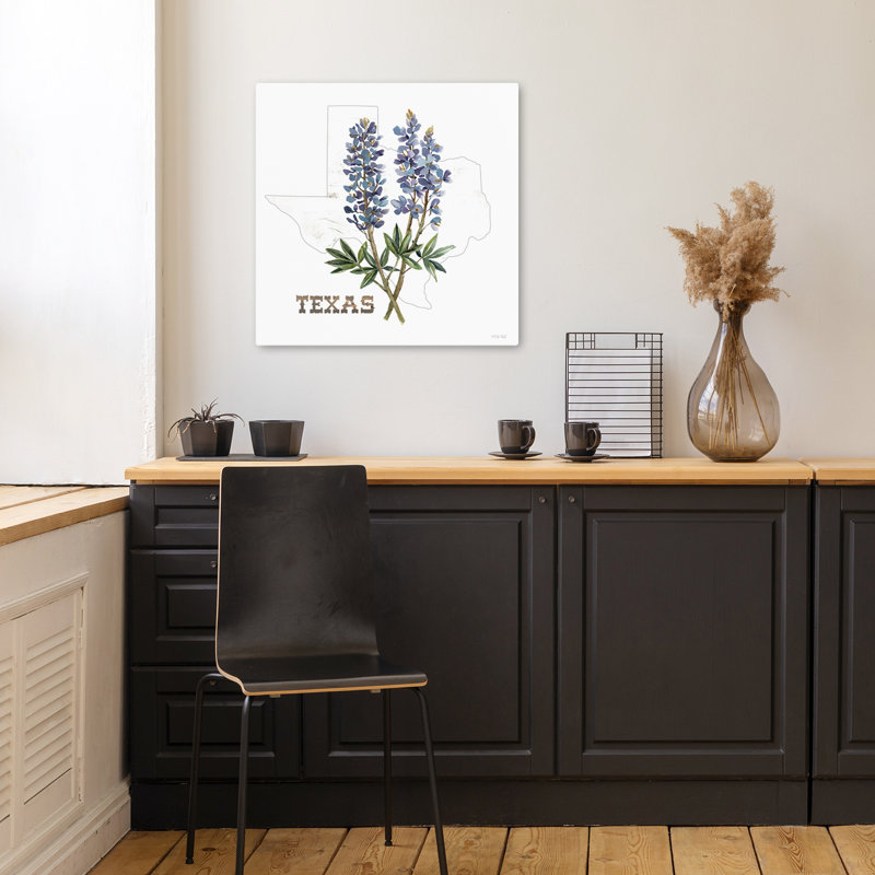 «Texas Bluebonnets», carte florale contemporaine, art floral naturel, H 18 po x l 18 po