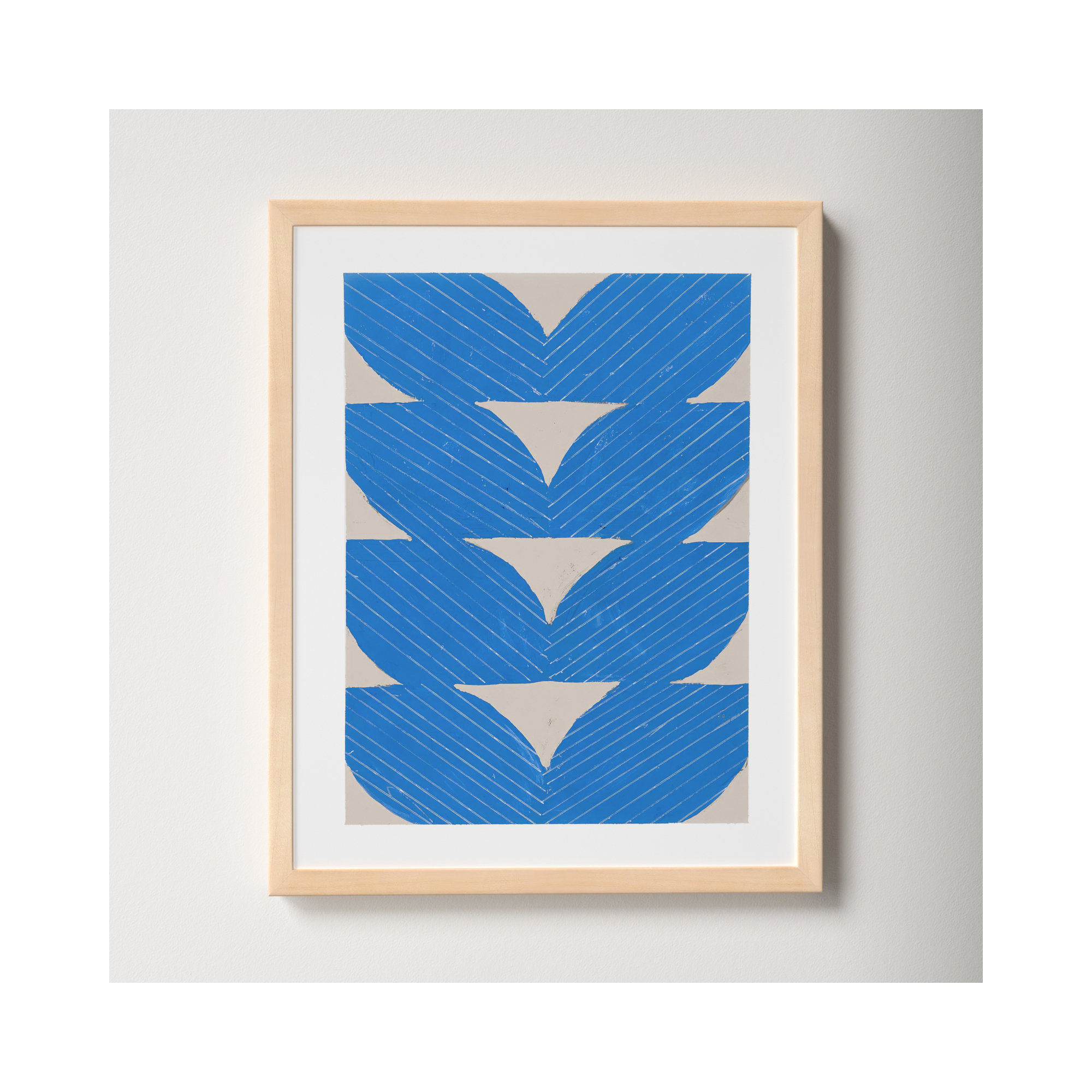 Blue Chevron by Andrea Stokes, 20" H x 16" W x 1.25" D, Brown