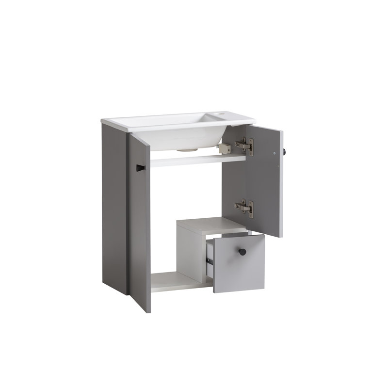 Balto Freestanding Bathroom Storage Cabinet, Gray