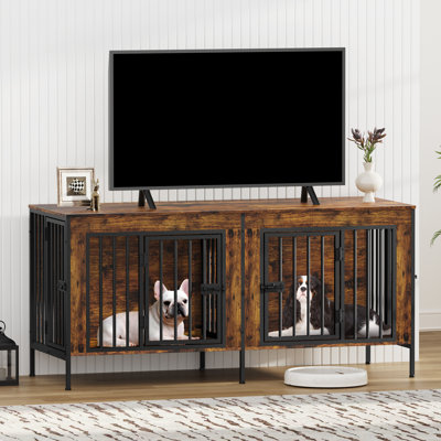 Large Furniture Style Pet Crate With Divider