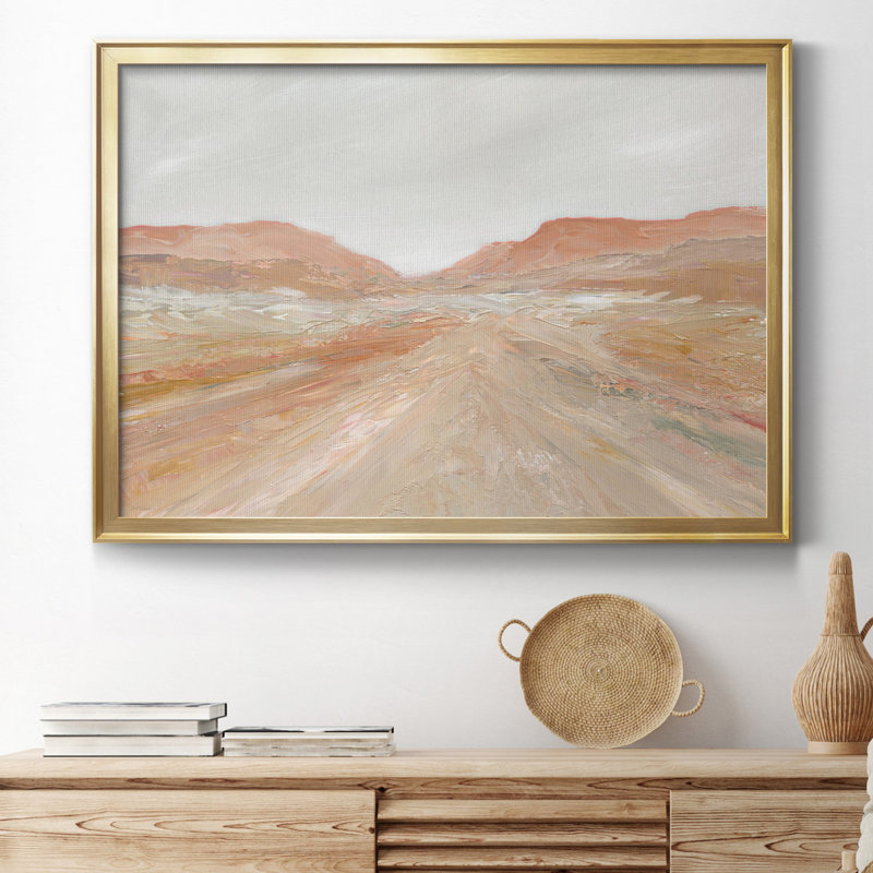 Road to Sedona - Peinture encadrée, H 22,5 po x l 30,5 po x P 1,5 po, Toile avec cadre or, Pas de tapis