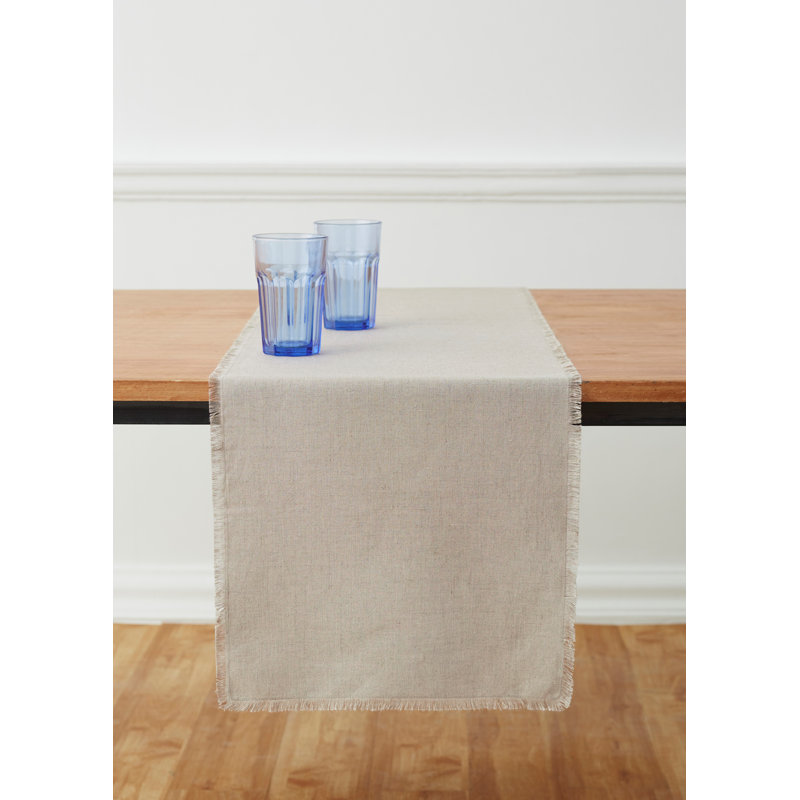 Fringe - 100% Pure Linen Table Runner, Natural, 72" x 14" Rectangle