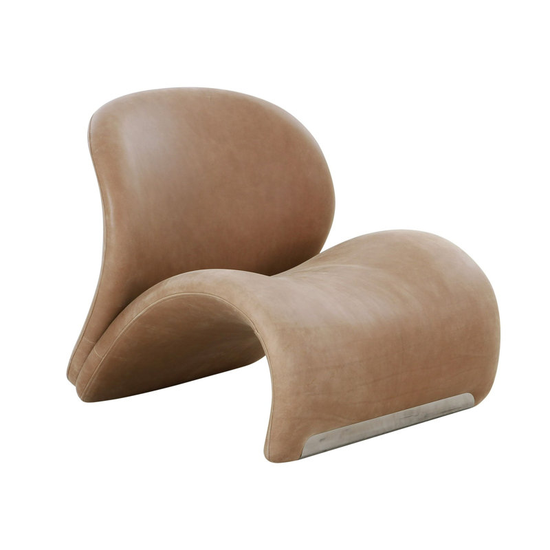 Chaise d'appoint 31 po, dossier bas, siège courbé, brun