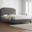 Upholstered Bed Frame with with Diamond Button-Tufted Headboard-910678847-910678840
