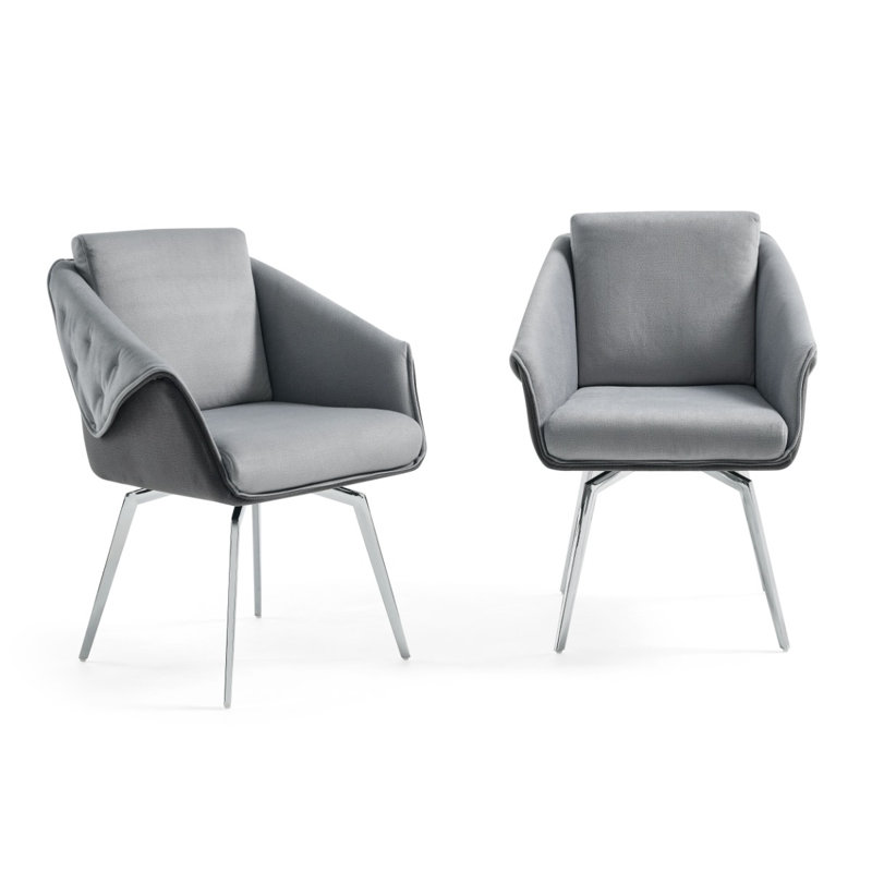 Scally Jess Dining Armchair, Chrome, Gray