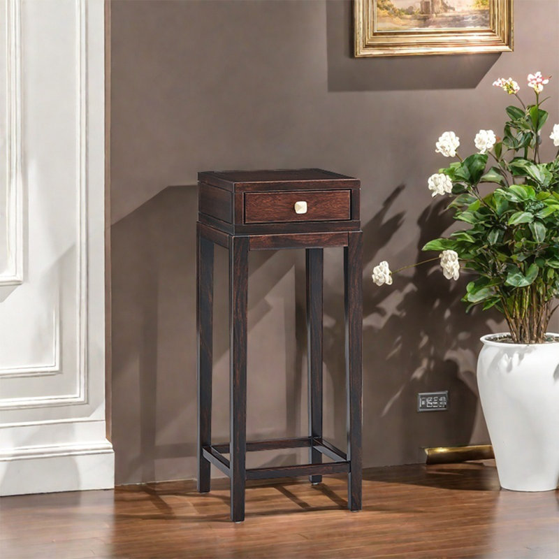 Meuble à fleurs de style chinois avec plancher en bois massif, H 33,46 po x l 12,99 po x P 12,99 po