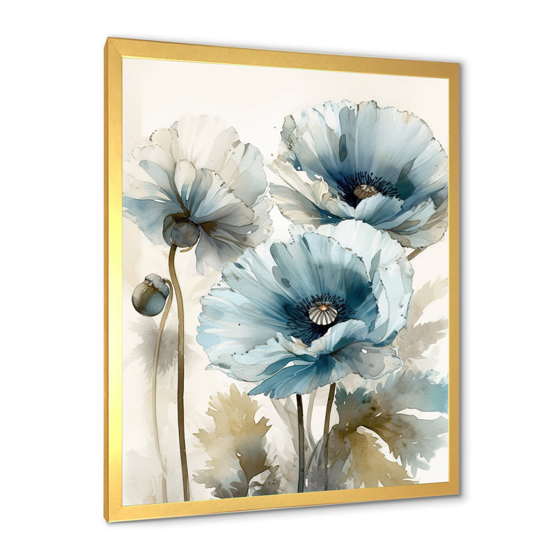 Radiance Remember Poppy I - Poppy Wall Decor, H 32 po x l 24 po x P 1 po, Cadre doré simple