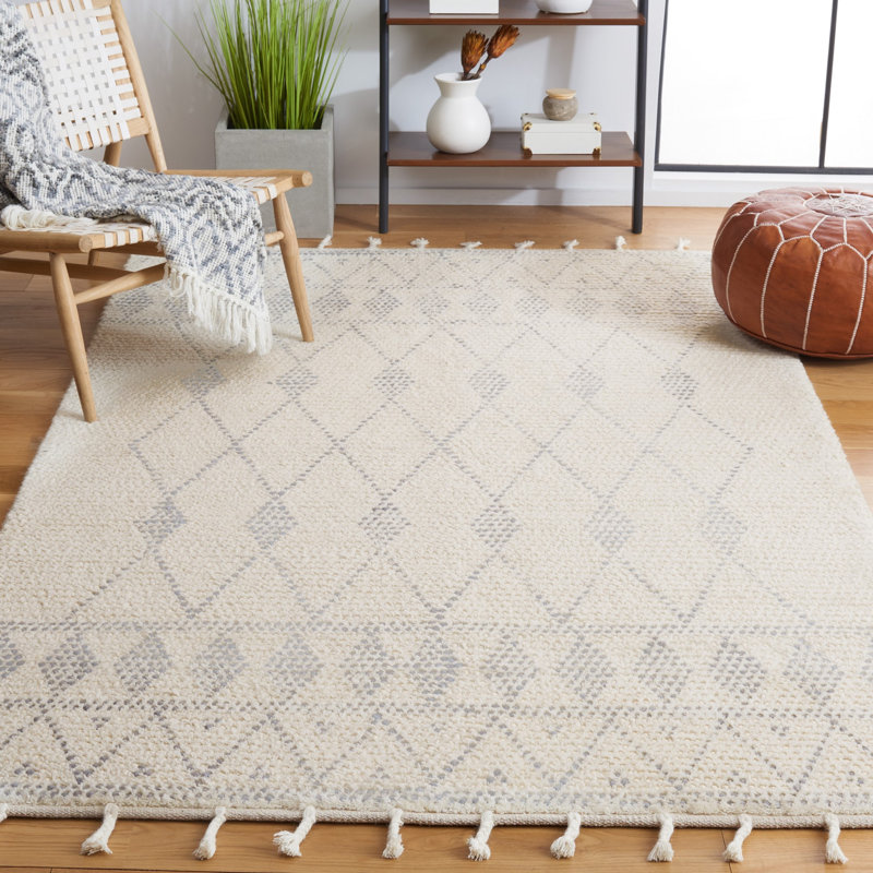 Segal Hand Woven Wool Geometric Rug, Runner 2'3" x 8'