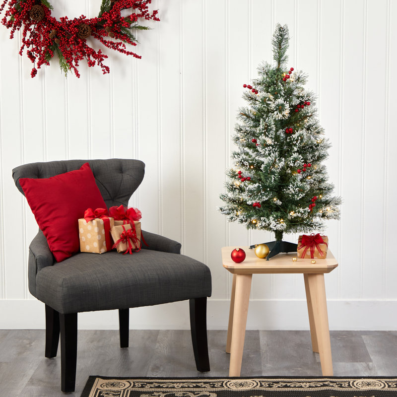 Lighted Artificial Christmas Tree, 3' H