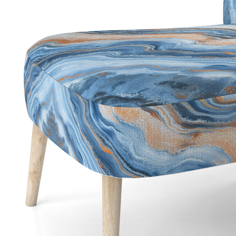 Chaise d'appoint rembourrée Mid-Century, Mélange de polyester bleu
