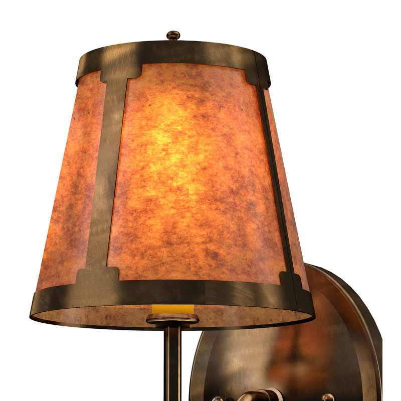 1 - Light Armed Sconce, Amber, Antique Copper