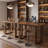 Farmhouse 63" Solid Wood Bar Table, Rectangular Counter Height Table with Open U-Shape Legs