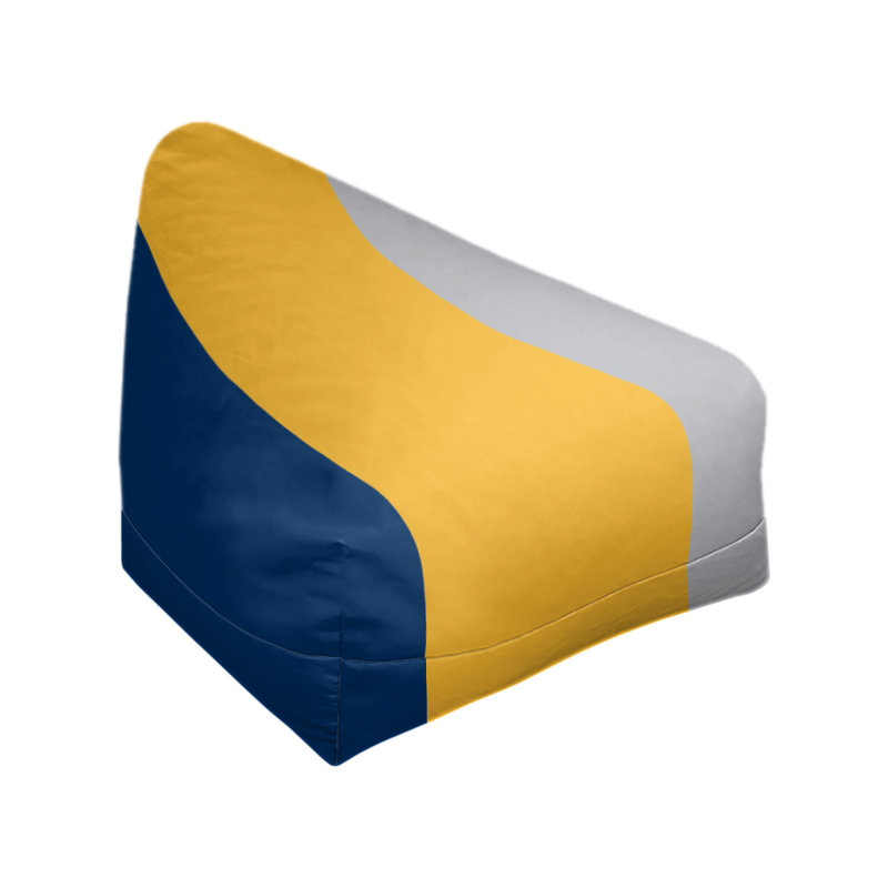 Indiana Bean Bag Cover, 2" x 27" x 30", Navy Blue/Gold/Cool Gray