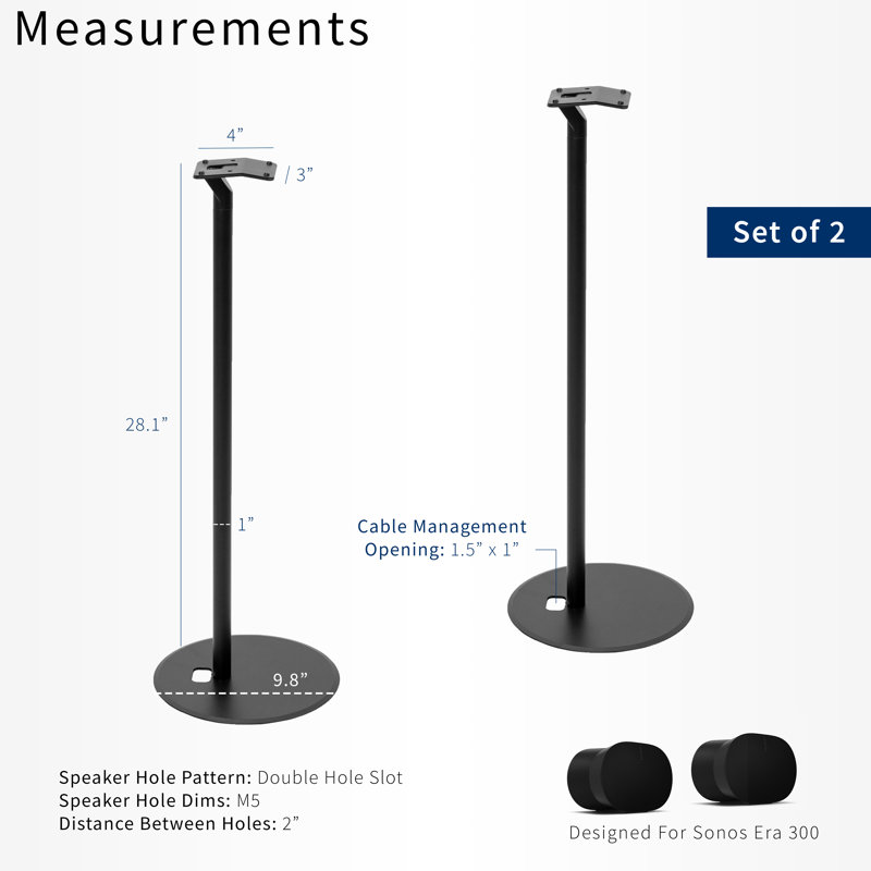 Supports pour haut-parleurs VIVO conçus pour les haut-parleurs Sonos Era 300 (STAND-SP300)