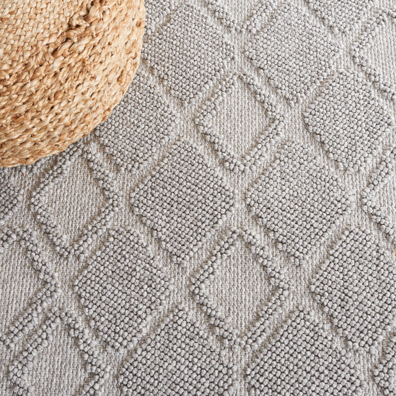 Tapis gris tissé à la machine à motif géométrique, Tapis de couloir 2 pi x 8 pi