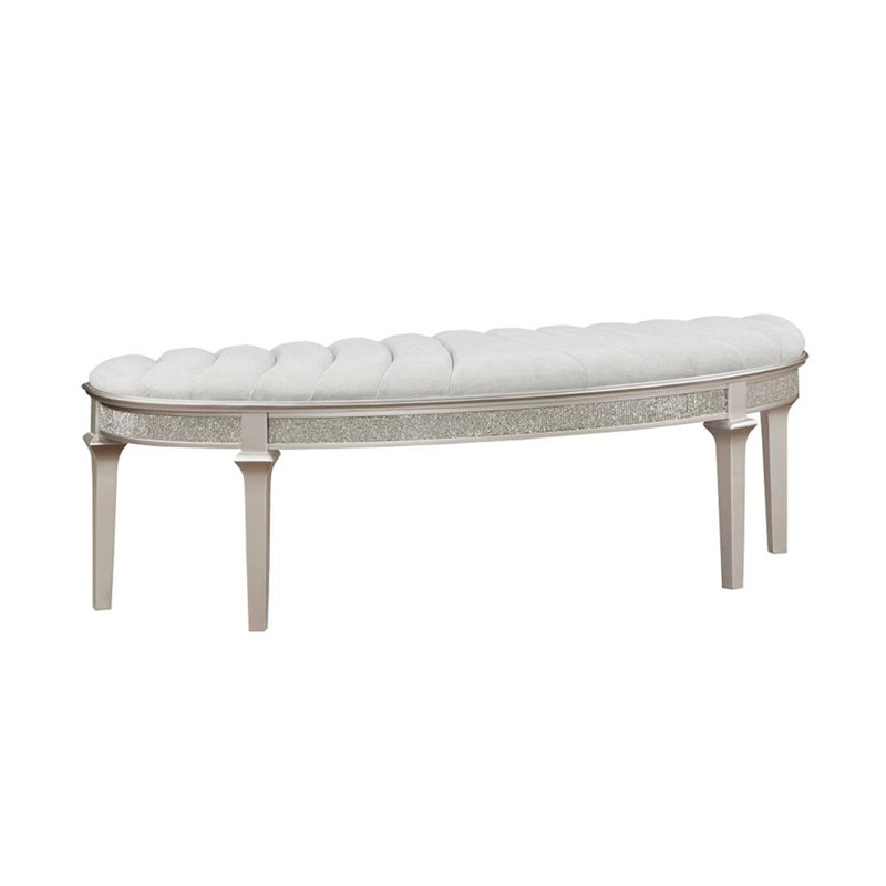 Banc incurvé recouvert de tissu