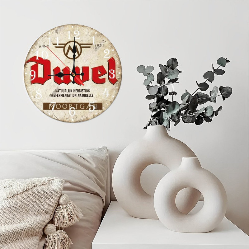 Horloge murale en bois 10 po, mouvement silencieux, à piles (piles AA non incluses), décor artistique, parfait pour les décorations