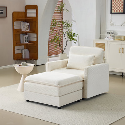 Canapé modulaire à nuage simple avec repose-pieds et 2 coussins décoratifs, canapé moderne