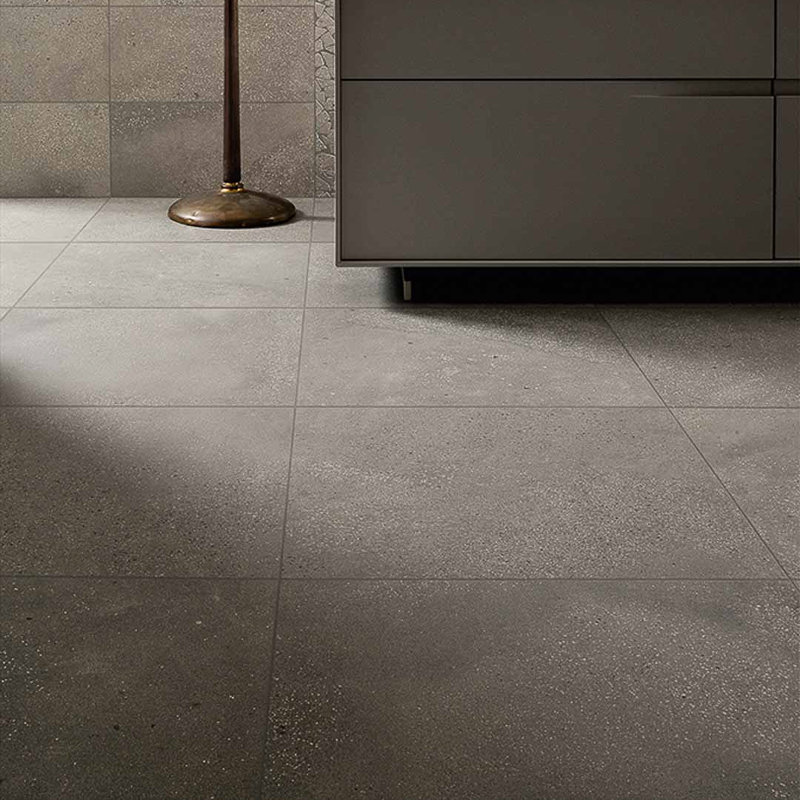 Cocci 24" x 24" Italian Floor Tiles, Cemento Light Gray
