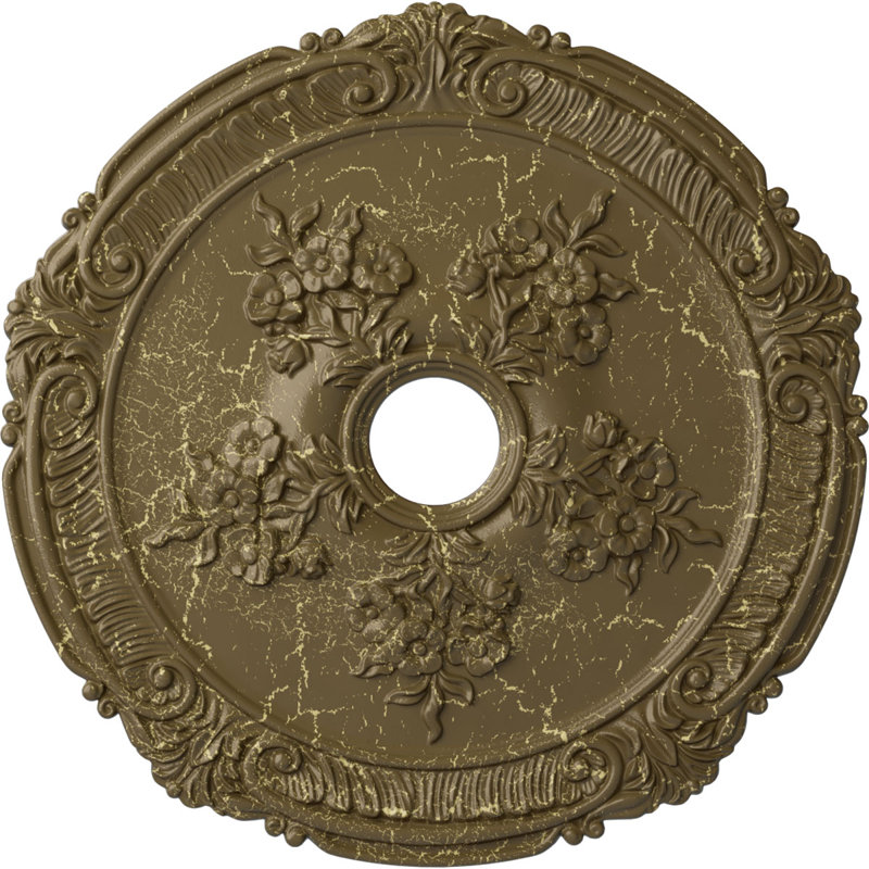 Médaillon Endurathane Attica avec plafond rose, DO 26 po x P 3 3/4 po x P 1 1/2 po, Boue Mississippi craquelée