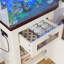Support d'aquarium de 10 à 15 gallons, support d'aquarium avec prises de courant, capacité de 198 lb, table d'aquarium avec armoire de rangement et tiroir, table d'aquarium pour support de terrarium de reptile