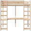  Loft Bed Frame White 90 X 200 Cm Solid Pine Wood-297845142-297845139