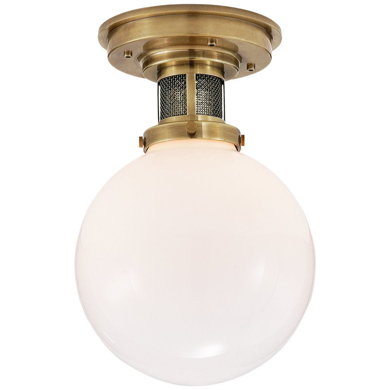 Ralph Lauren McCarren 1 Light Flush Mount, Natural Brass, 11.75"H x 8"W x 8"D