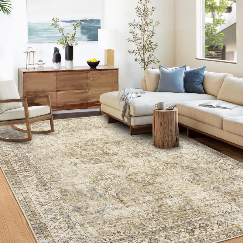 Rhuari Washable Oriental Indoor Rug, Rectangle 3' x 5'