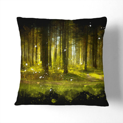Green Forest Vol.4 Paint Splash Square Throw Cushion