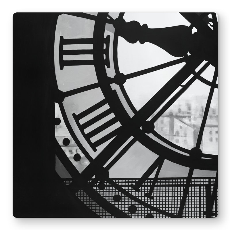 Clock at the Orsay Museum - Black Object Metal Print Decor