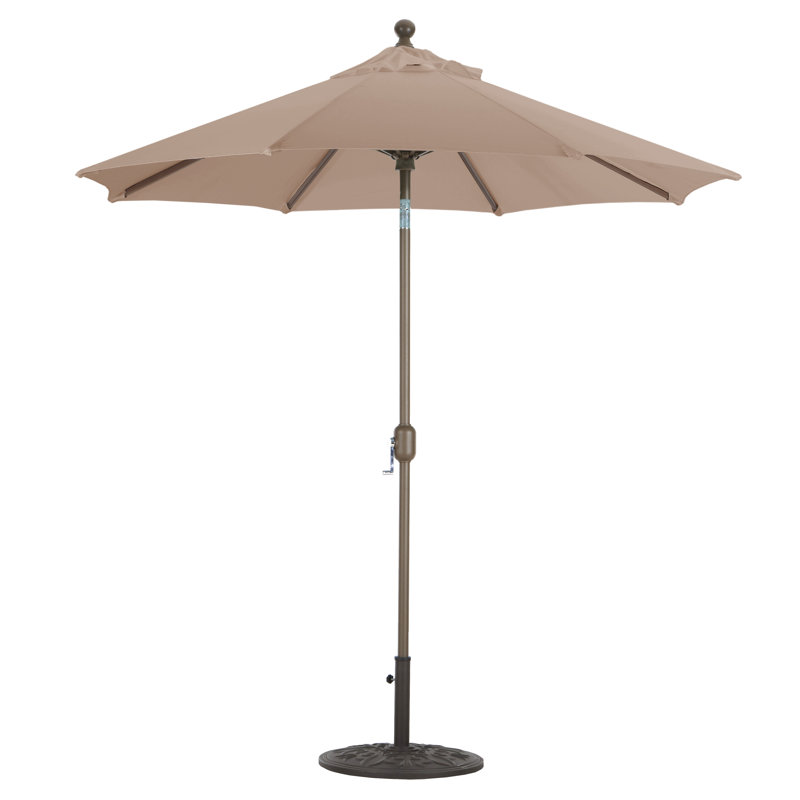 Parasol de marché de 7,5 pi Nadasha, Bronze antique, Toile Sunbrella® rouge Jockey