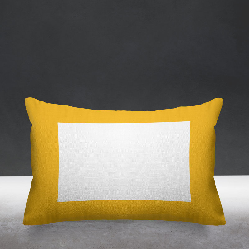 Luella Polyester Lumbar Pillow, Yellow