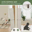 Armoire de rangement avec éclairage à DEL, garde-manger de style campagne avec verre trempé, tablettes réglables et support à vin