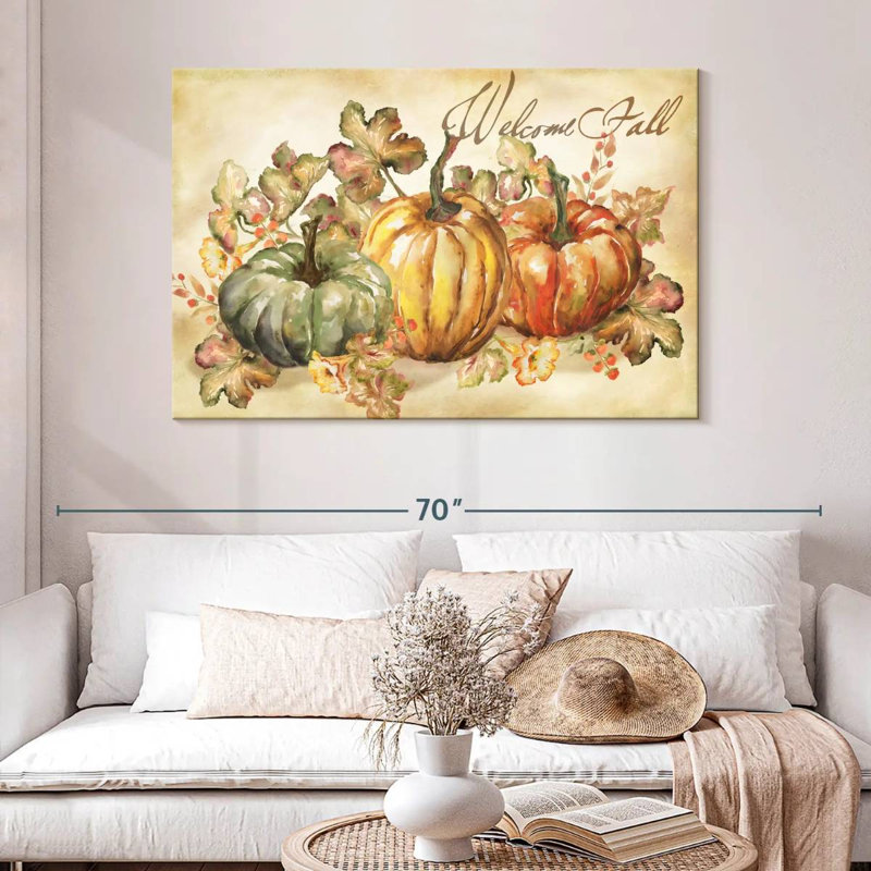 Yarlin Watercolor Harvest Welcome Fall, H 32 po x l 48 po