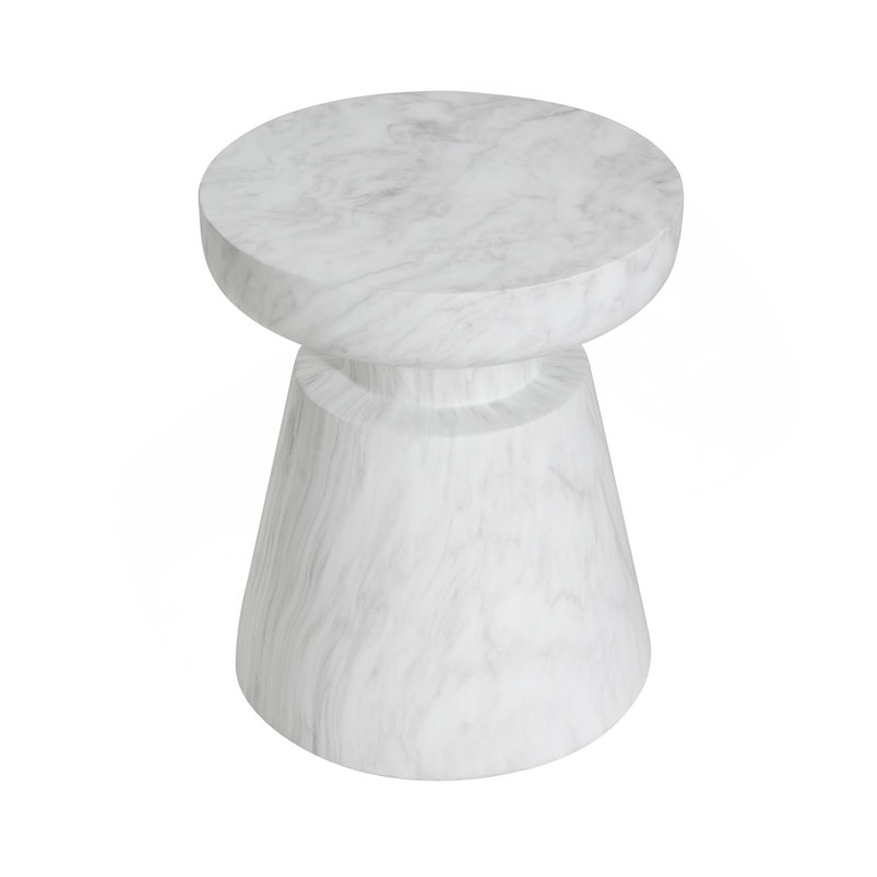 Outdoor Ponti Travertine Side Table,White