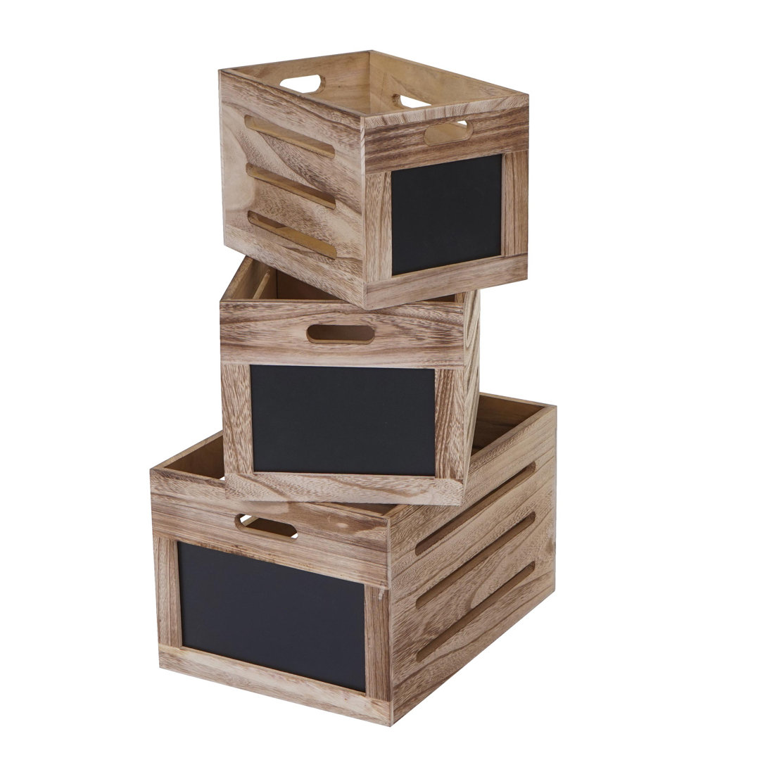 3-tlg. Boxen-Set Organiser aus Holz