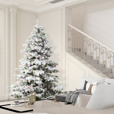 Frosted Pre-Lit Pine Christmas Tree