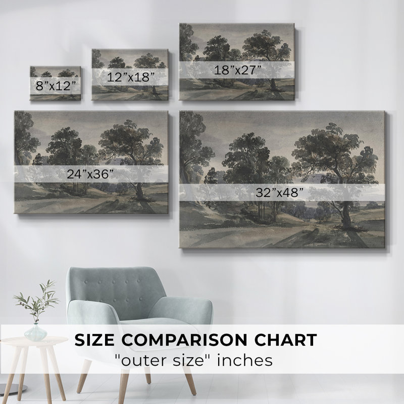 Paysage rétro - CD XXVII, H 19 po x l 28 po x P 1,5 po, Toile tendue