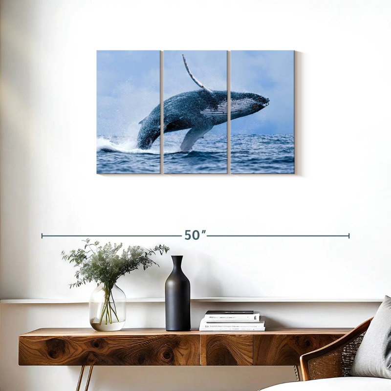 Brampt Leaping Humpback Whale, 20" H x 33" W