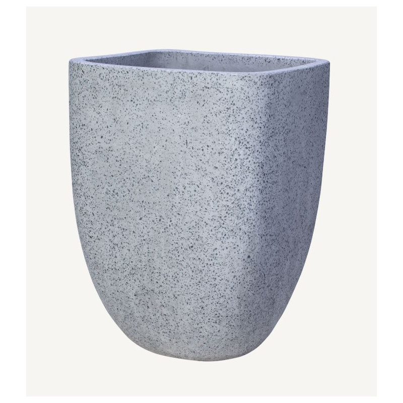 Carré de 8,5 po de hauteur Landa - gris terrazzo, Gris, H 11,5 po x l 8,5 po x P 8,5 po